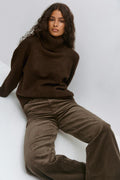 Corduroy high waist trousers - Noir