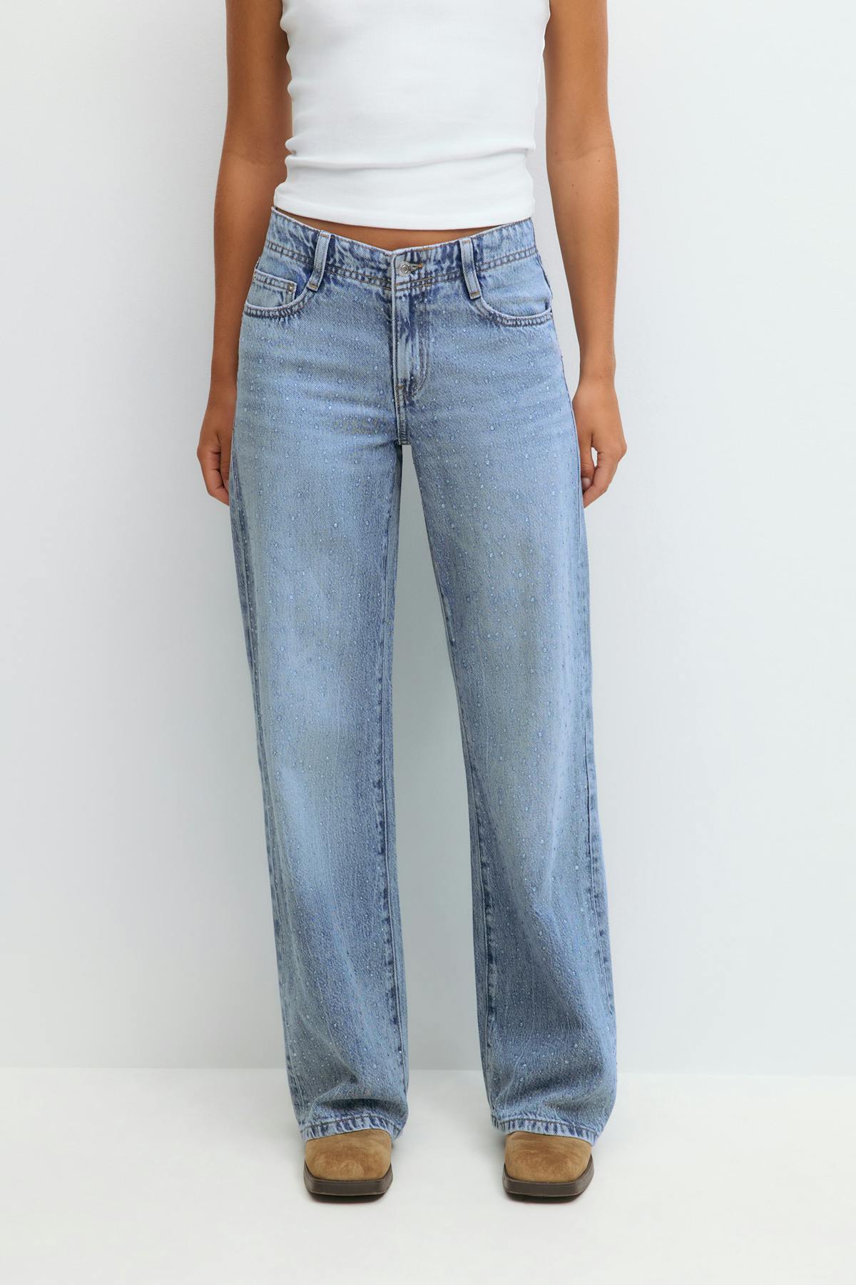 Embellished jeans - Mid blue