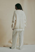 Alpaca blend knitted sweater - Soft brown mel