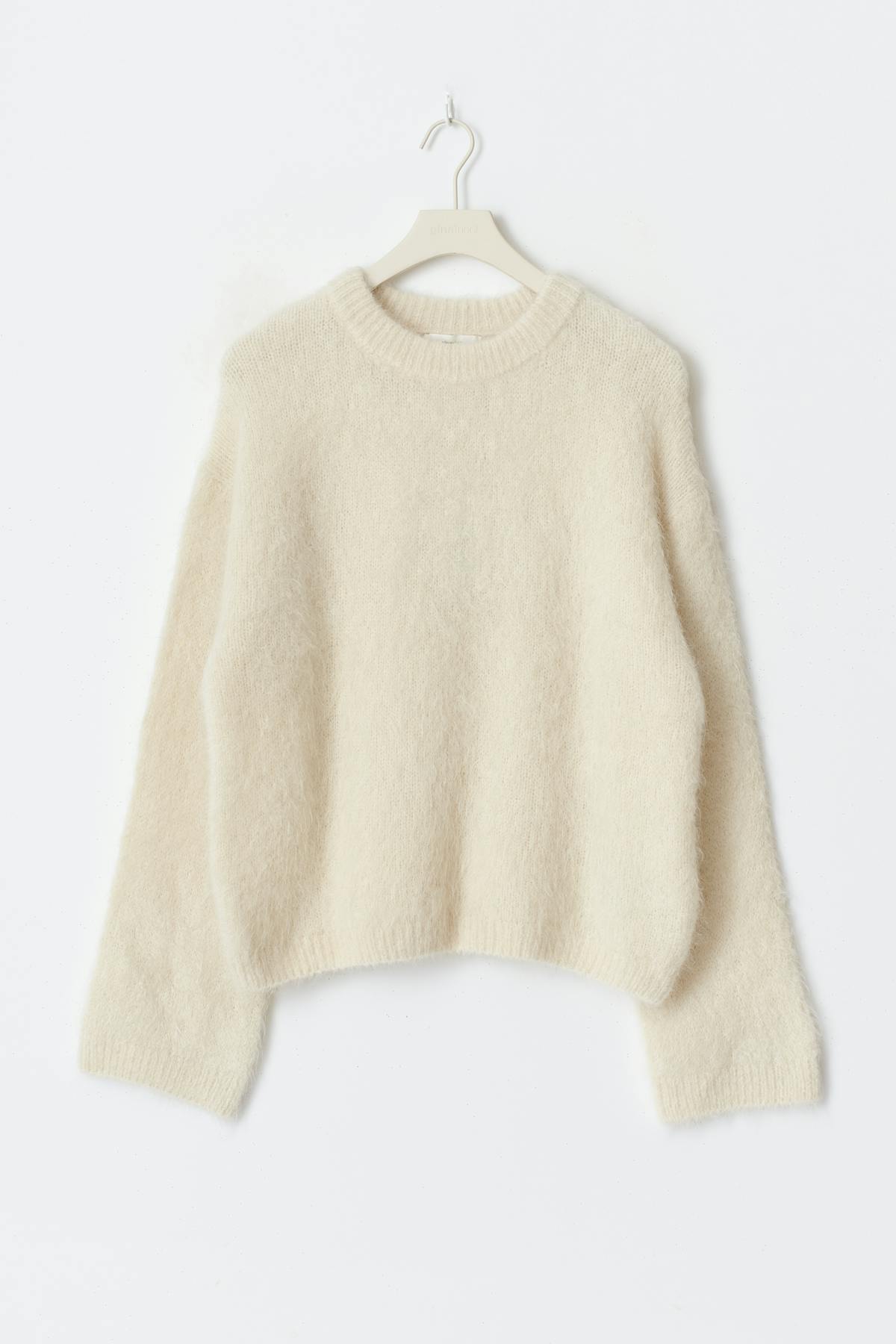 Alpaca blend knitted sweater - Soft brown mel