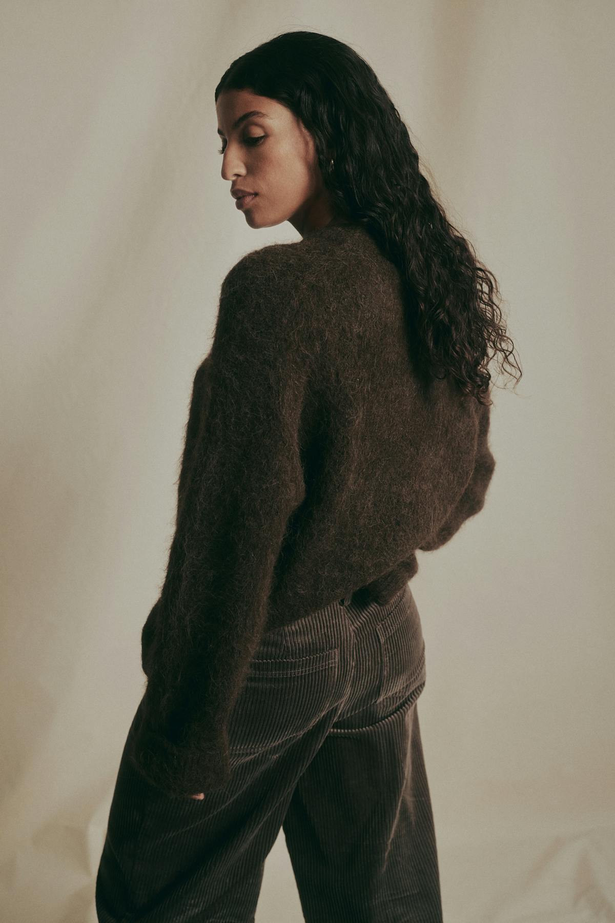 Alpaca blend knitted sweater - Creme