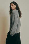 Alpaca blend knitted sweater - Tawny port