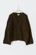 Alpaca blend knitted cardigan - Mid grey mel