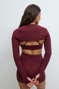 Soft yoga bolero - Bordeaux