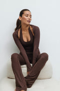 Soft yoga bolero - Seal brown
