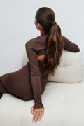 Soft yoga bolero - Seal brown