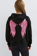 y basic hood - Black/pink wings
