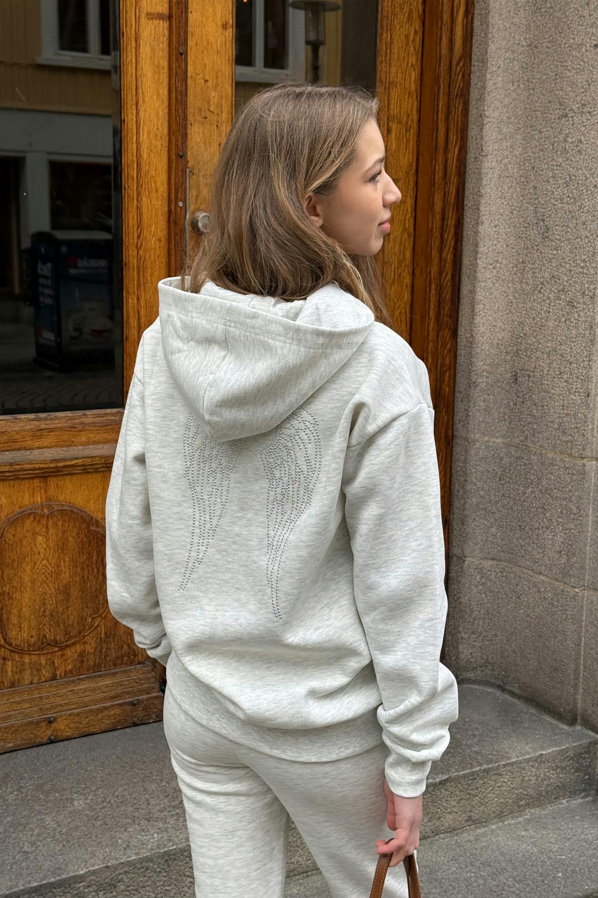 y basic hood - Grey mel/stripe