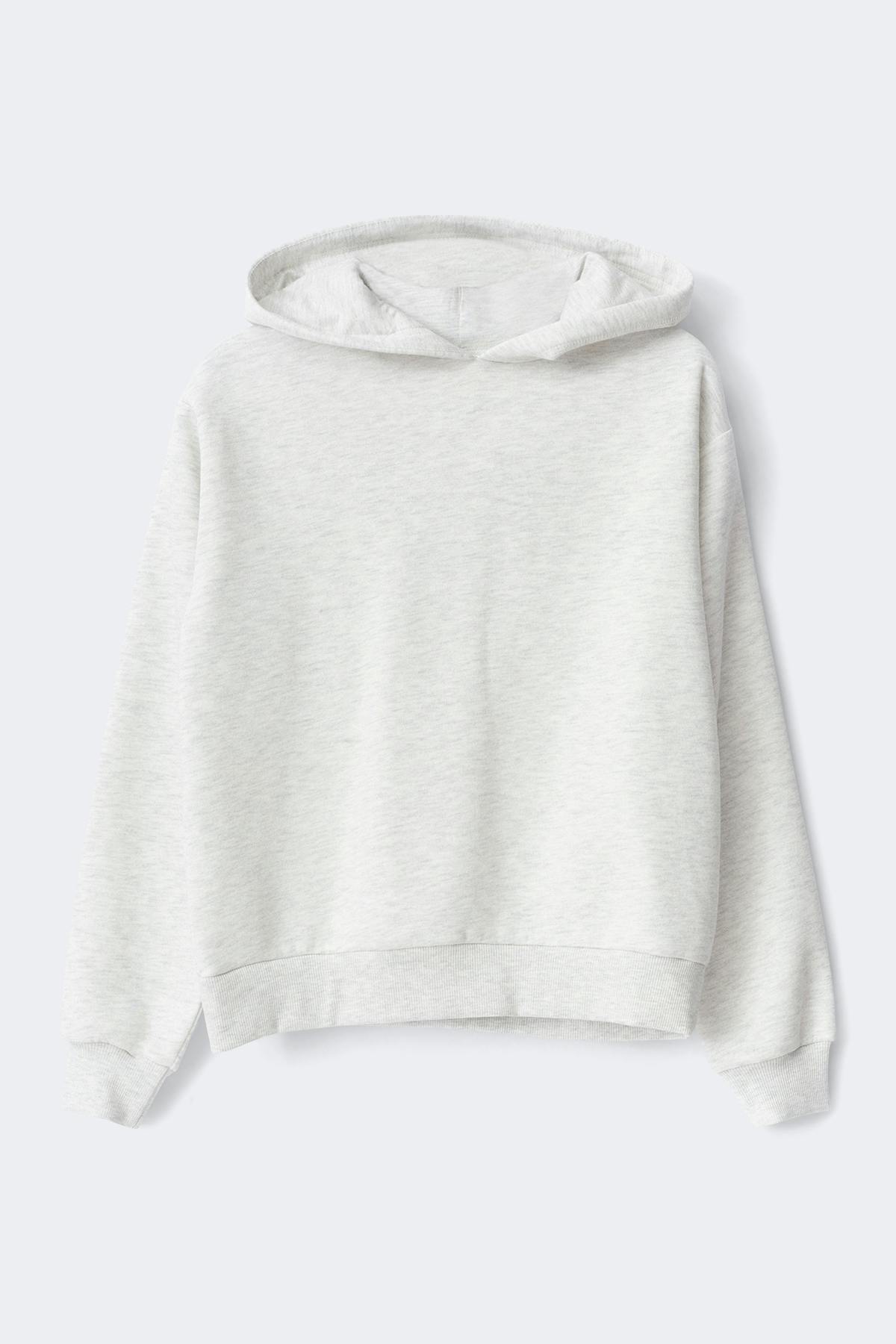 y basic hood - Lt grey melange