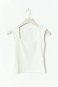 Y square neck top - Blanc