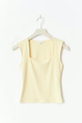 Y square neck top - Jaune clair