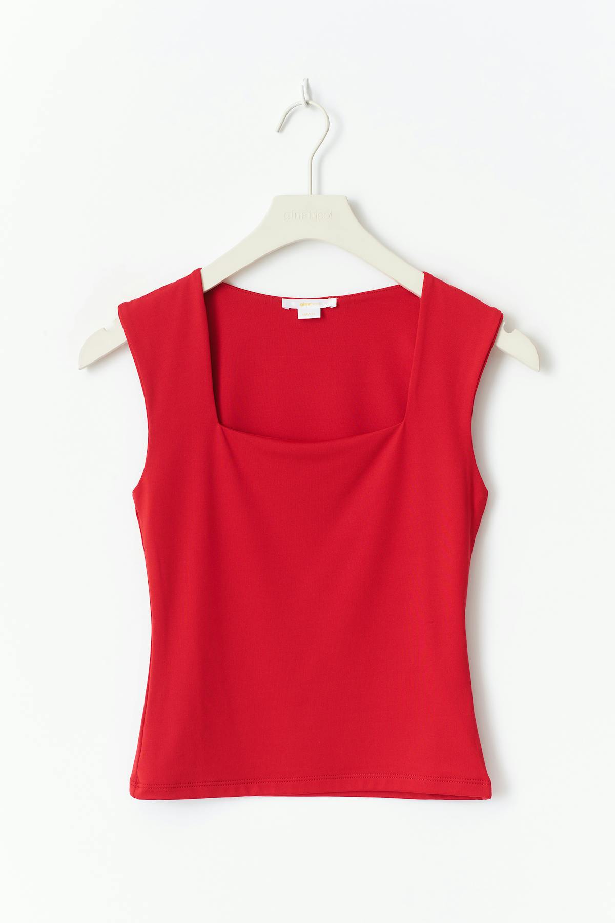 Y square neck top - Rouge