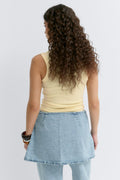 Tight v-neck rib tank - Endless sky