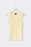 Tight v-neck rib tank - Endless sky