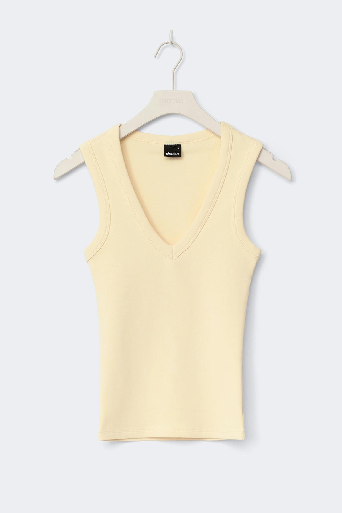 Tight v-neck rib tank - Endless sky