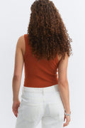 Tight v-neck rib tank - Endless sky