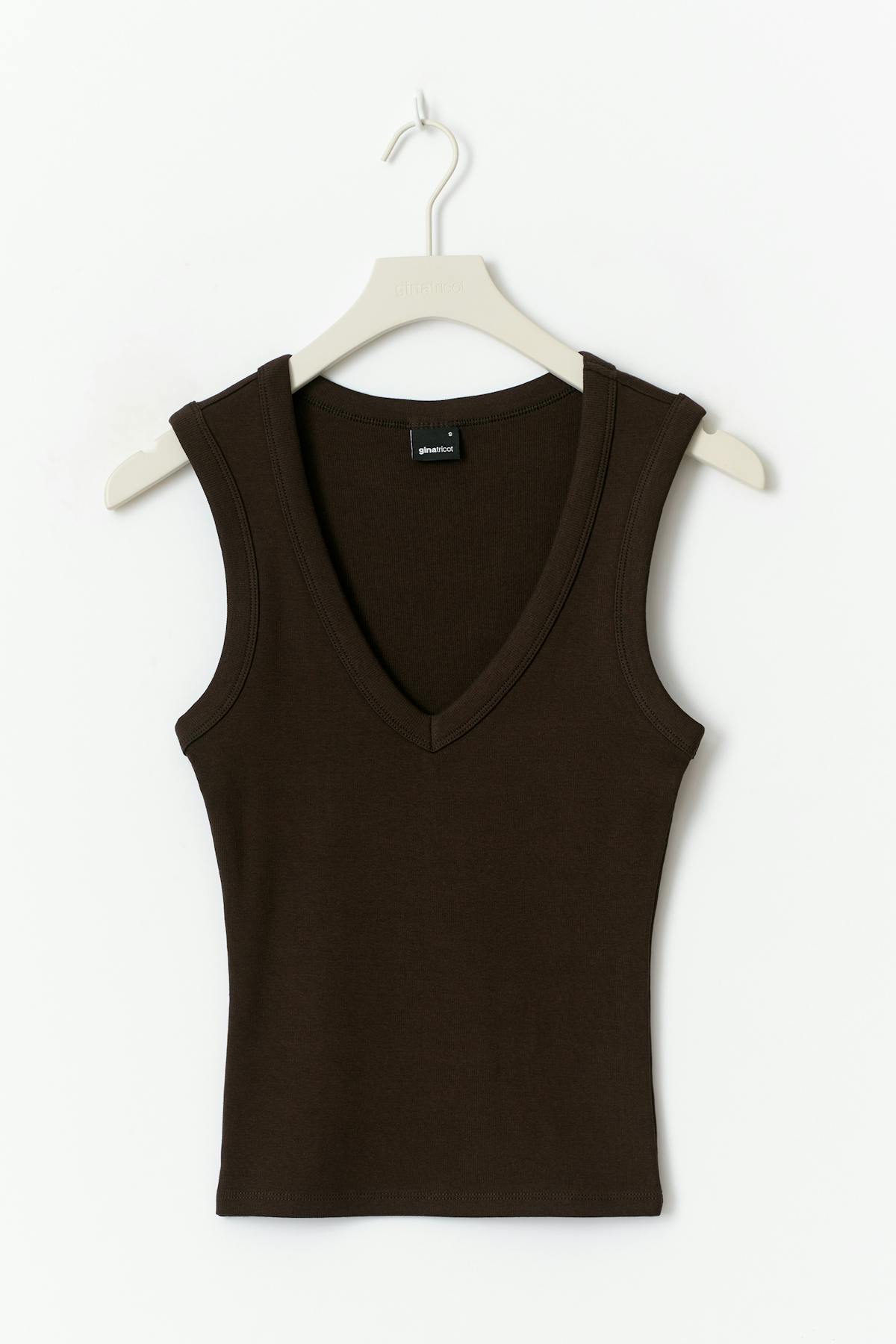 Tight v-neck rib tank - Mole