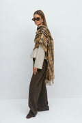 Woven plaid scarf - Beige check