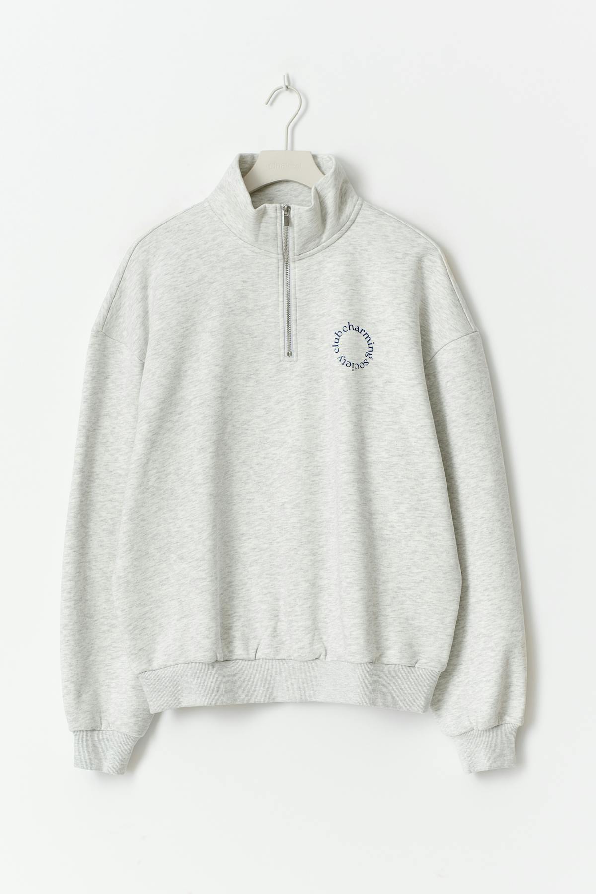 Half zip sweater - Grey melange