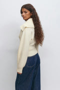 Ribbed waist knitted cardigan - Navy blazer
