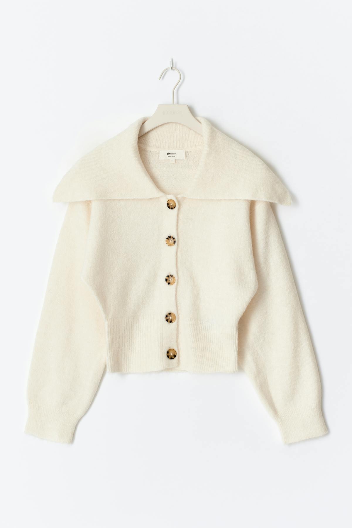 Ribbed waist knitted cardigan - Gardenia