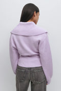 Ribbed waist knitted cardigan - Gardenia