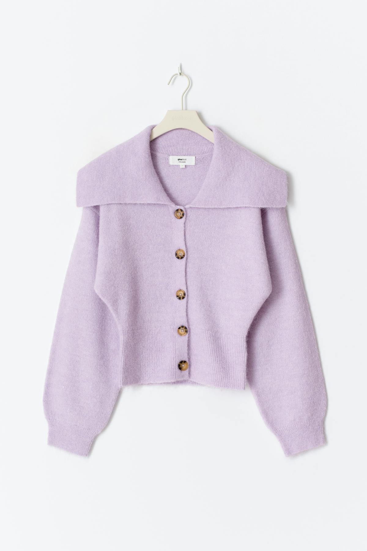 Ribbed waist knitted cardigan - Gardenia