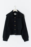 Ribbed waist knitted cardigan - Navy blazer