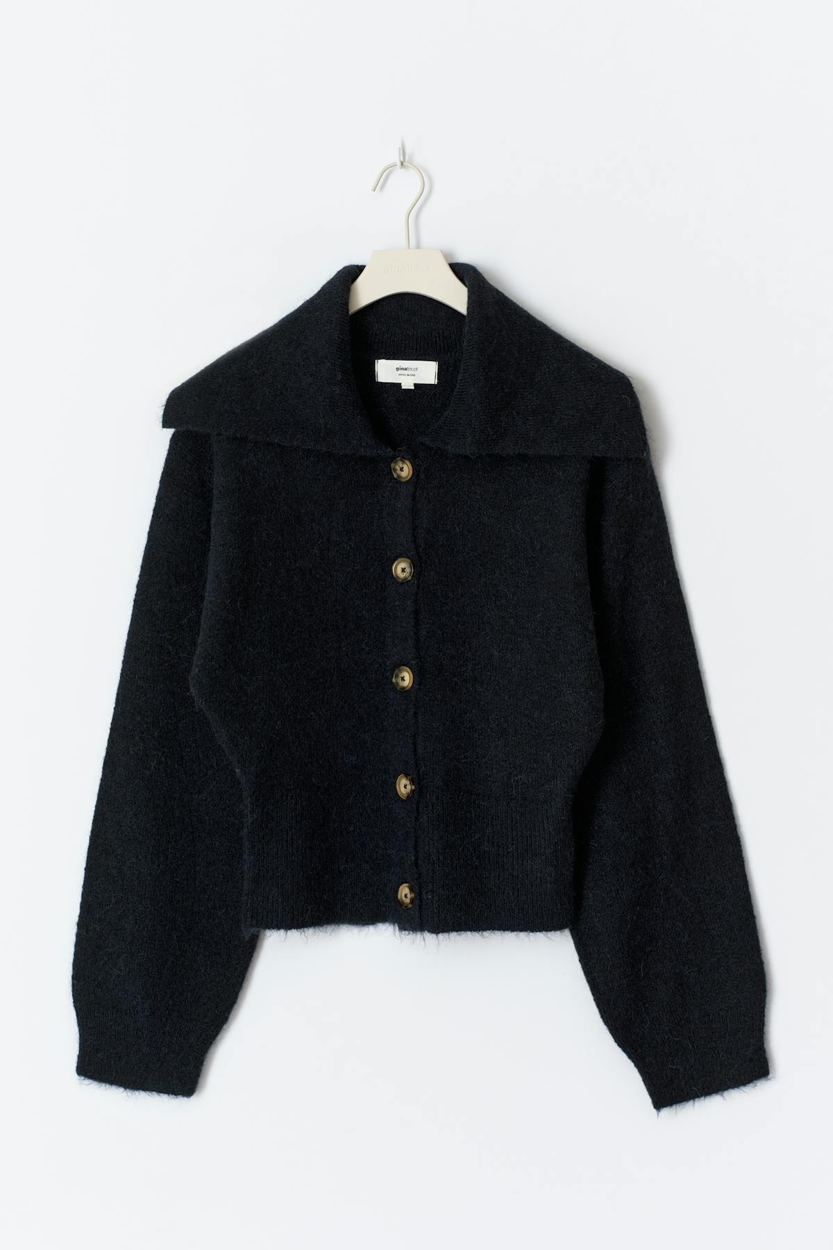 Ribbed waist knitted cardigan - Navy blazer