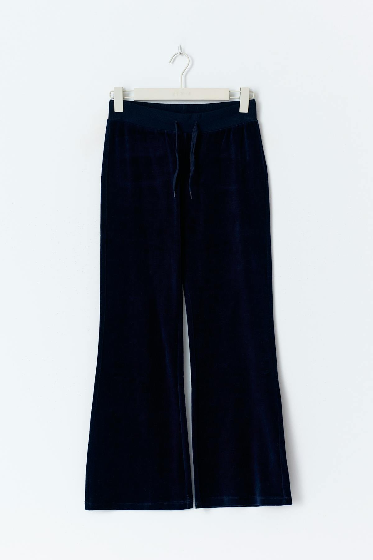 Y velour trousers tall - Bleu marine