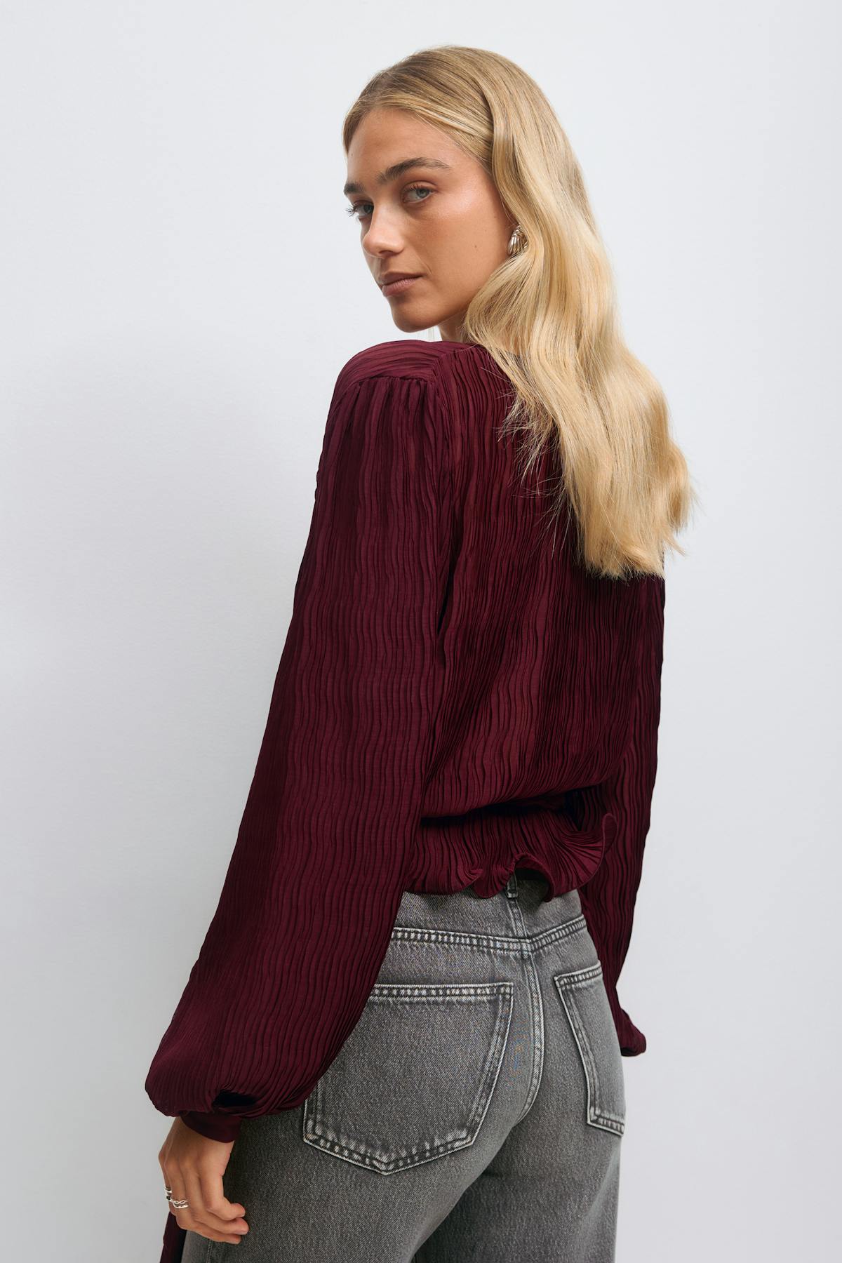 Tie blouse - Bleu clair