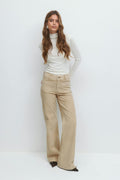 Front pocket cord jeans - Marron