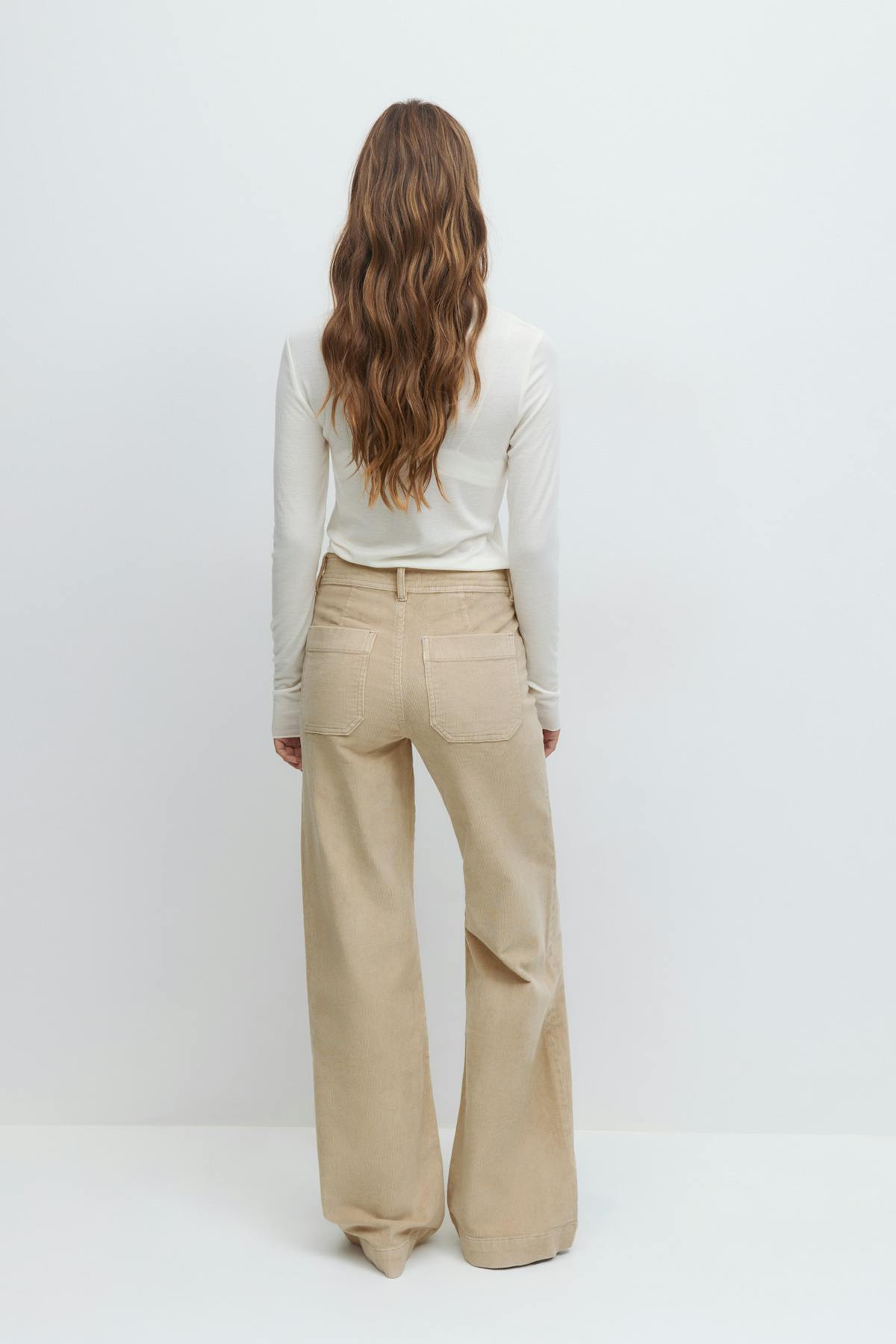 Front pocket cord jeans - Marron