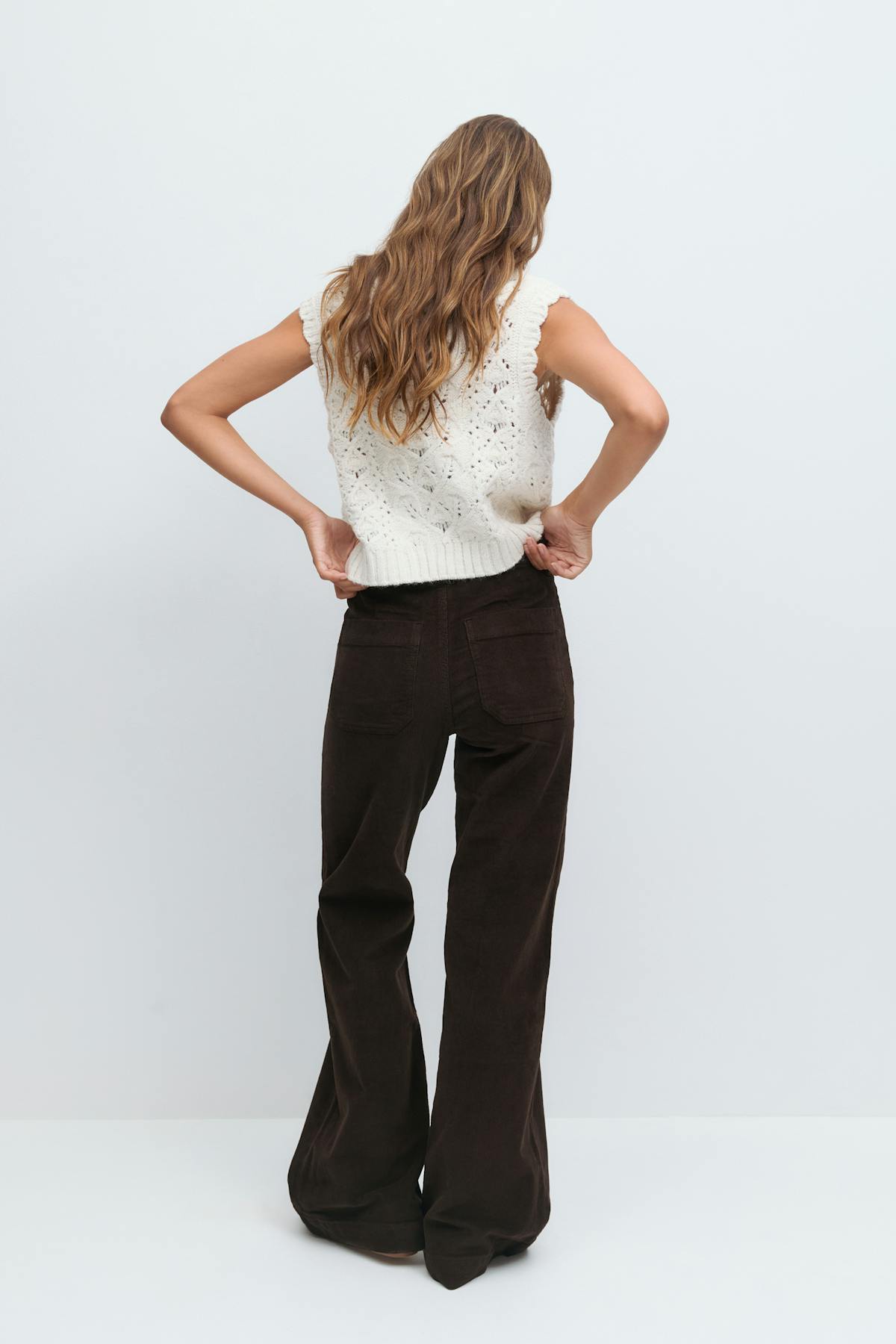 Front pocket cord jeans - Marron