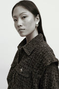 Tweed denim jacket - Mid blue