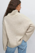 Long sleeve knitted sweater - Noir