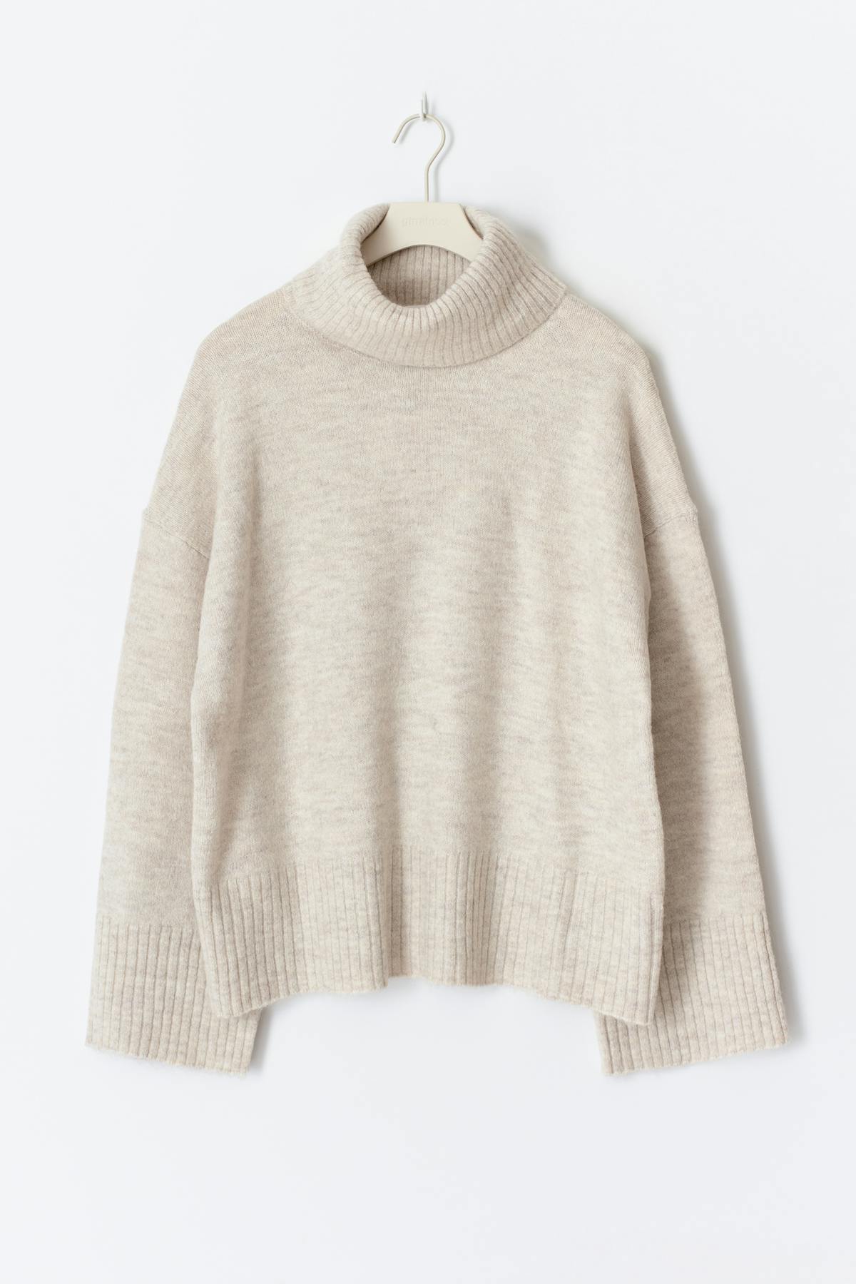 Long sleeve knitted sweater - Oat melange