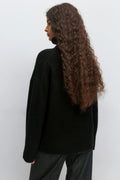 Long sleeve knitted sweater - Noir