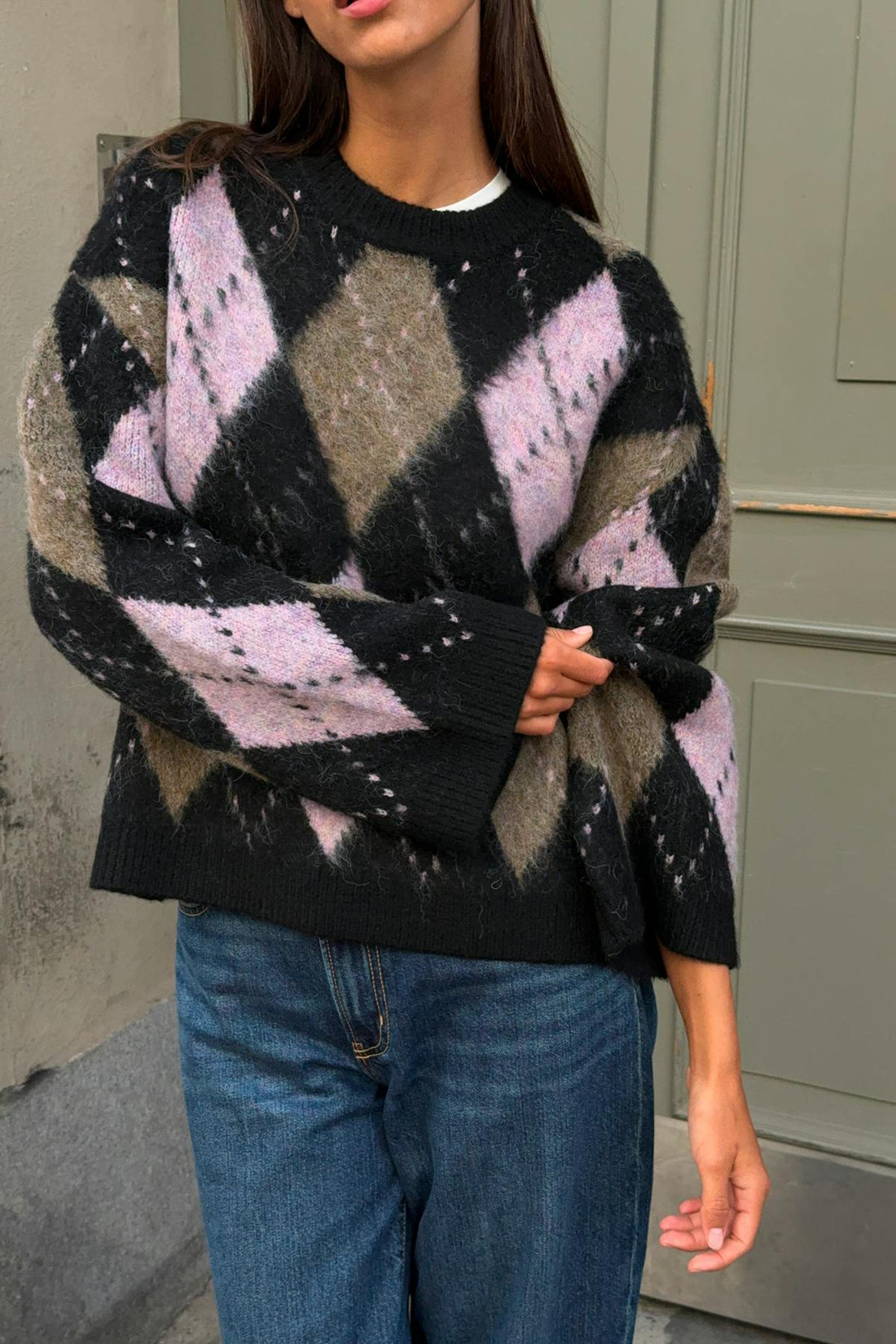 Argyle knitted sweater - Check
