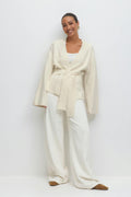 Knitted wrap kimono - Gardenia