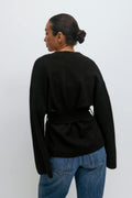 Knitted wrap kimono - Noir