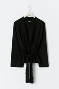 Knitted wrap kimono - Noir