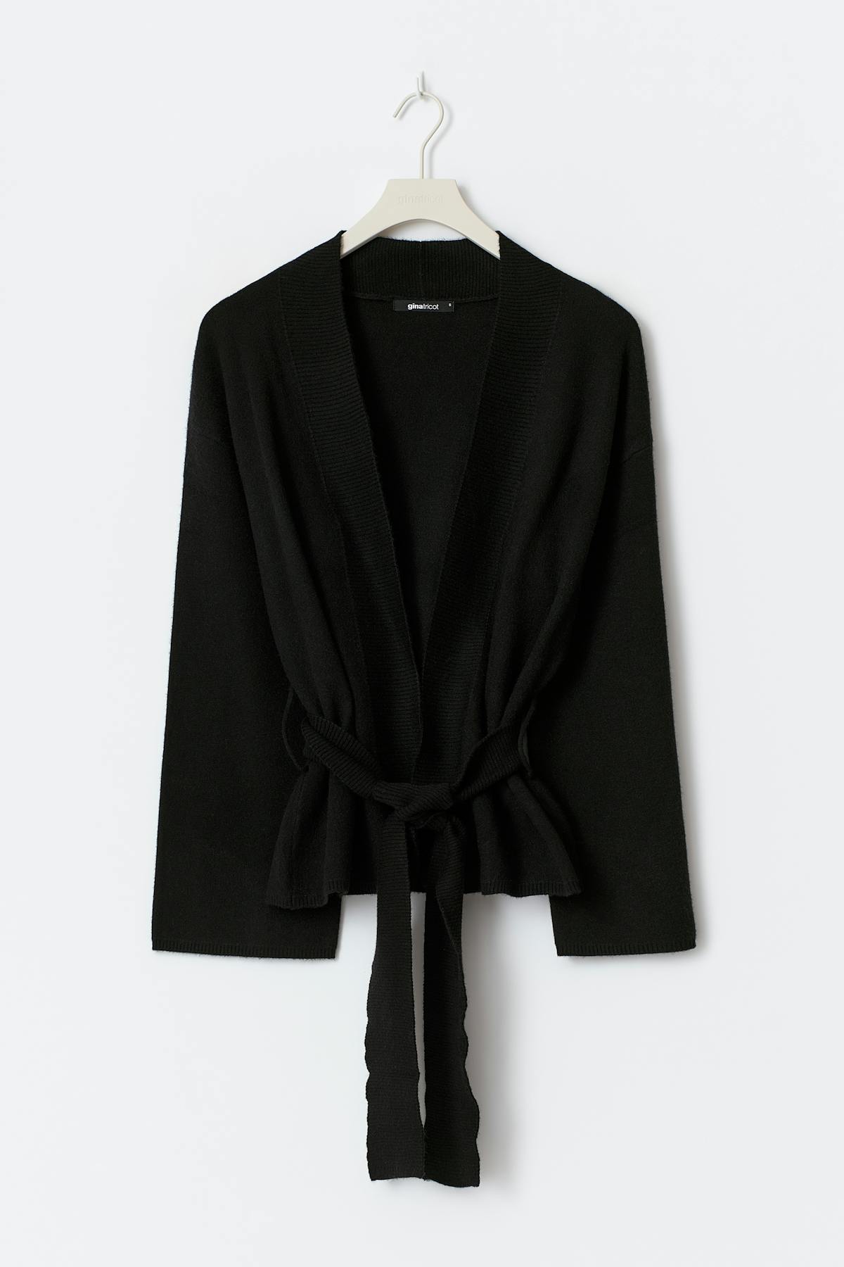 Knitted wrap kimono - Noir