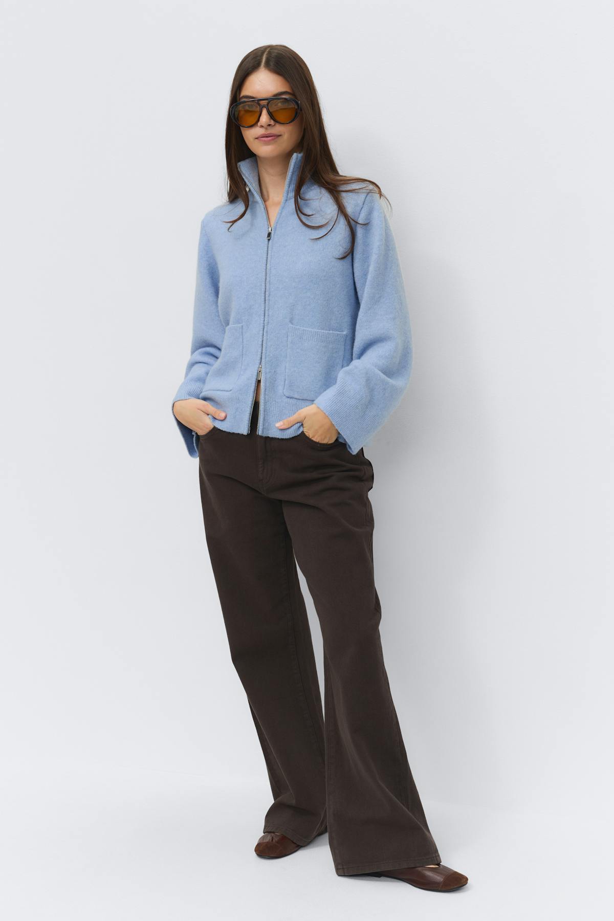 Knitted pocket cardigan - New camel
