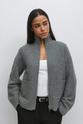 Knitted pocket cardigan - Tawny port
