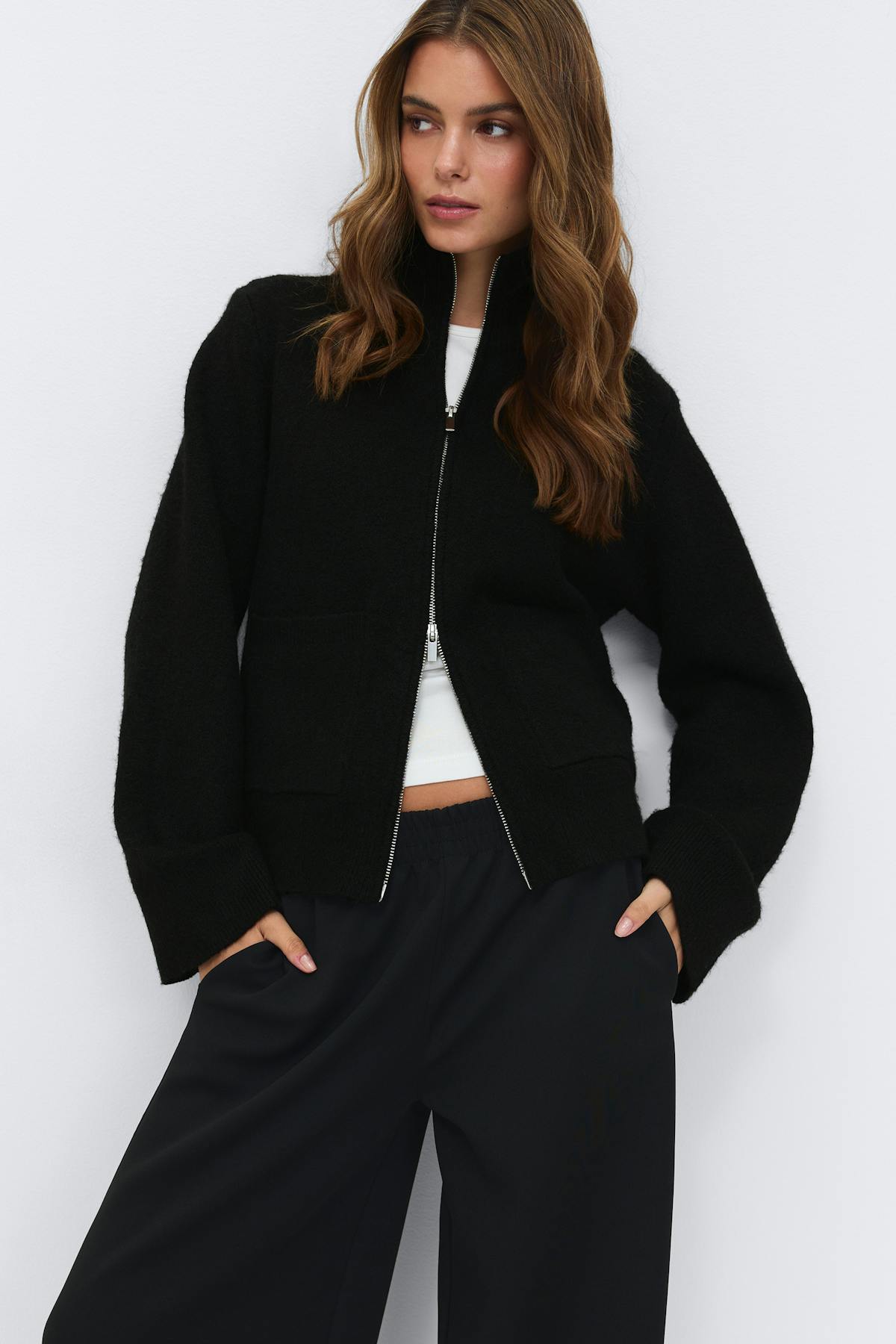 Knitted pocket cardigan - New camel