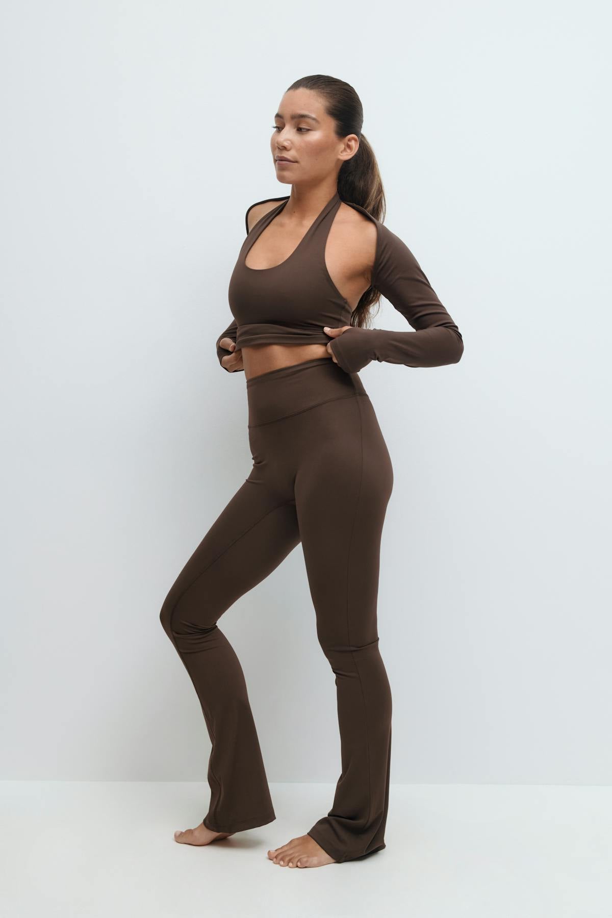 Flare yoga tights - Seal brown