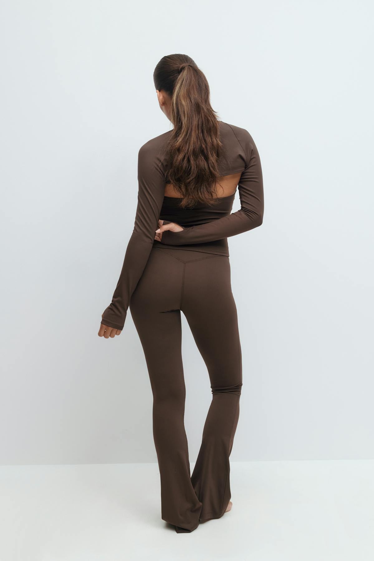Flare yoga tights - Seal brown
