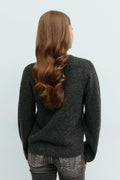 Y knitted embroidery sweater - Gris anthracite