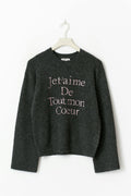 Y knitted embroidery sweater - Gris anthracite